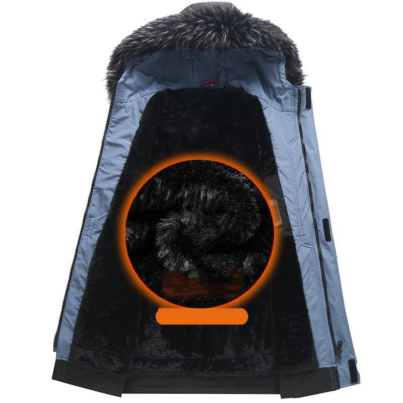 Fat Men's Plus Size Cotton Windbreaker Mid-length Pie Jacket for Fat Men Loose Extra Large Cotton Coat 4XL-12XL