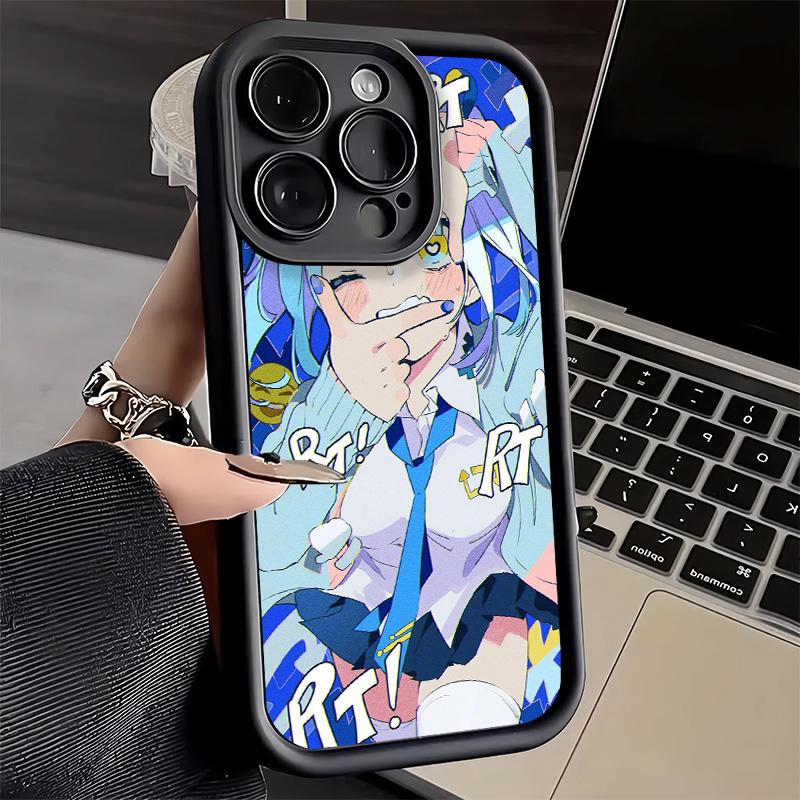 Чехол для телефона iPhone 17 Air 16E 15 16 Pro Max Аниме Kwaii Девушка Ins Стиль Чехол 14 Plus 13 12 Mini Мягкий Силиконовый Fundas