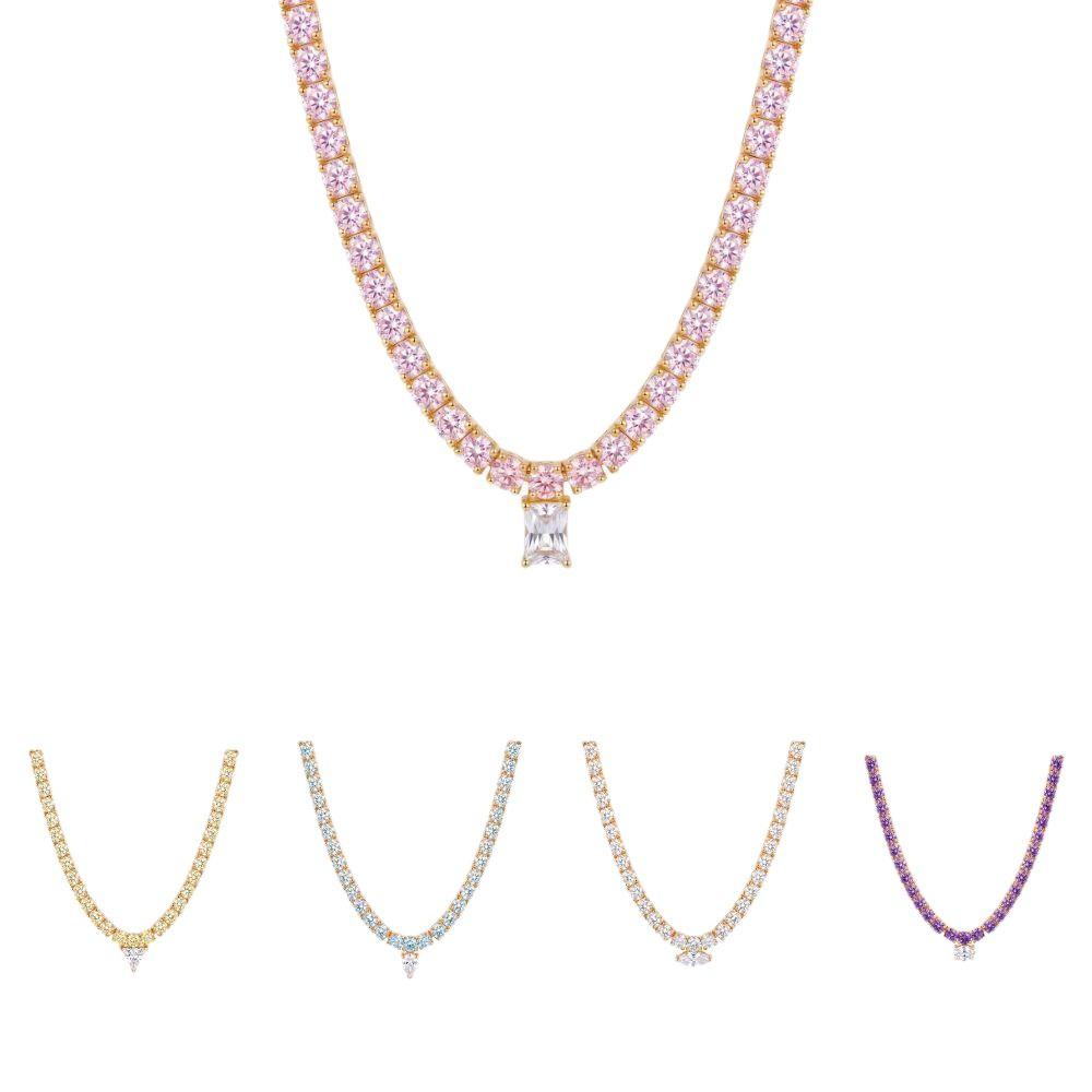 Lightweight Tennis Necklace Classic Tennis Silhouette Minimalist Necklace Layered Necklace Styling
