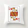 4Pcs Double-Sided Printed King Playing Card Throw Pillow Covers, Clubs Spades King Print Cushion Cases, Casino Poker Decor