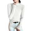 Women's Solid Color Solid Color Semi High Neck Slim Fit Base Shirt With Long Sleeve Tight T-shirt