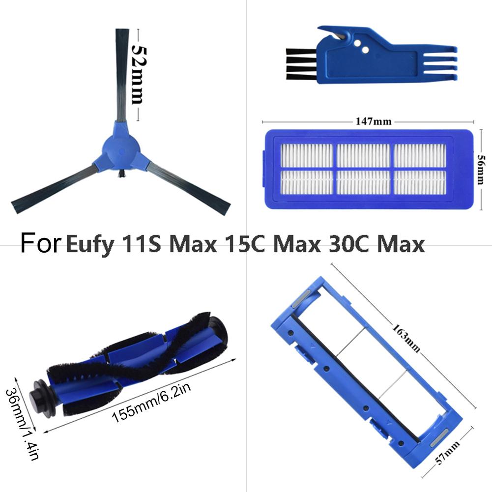 12 шт./комплект Для EUFY Для ROBOVAC 11S Max 15C Max 30C Max Основная щетка Боковая щетка Фильтр Аксессуары для пылесоса Запасные для замены