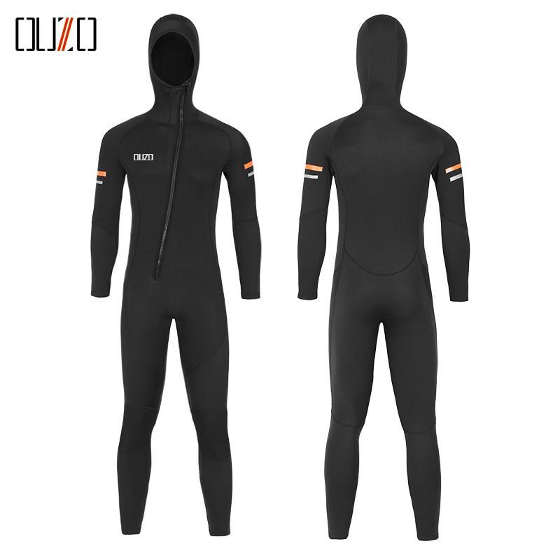 OUZO 1.5mm Mens Full-Body Hooded Wetsuit Diving Surfing Swimming Warmth UV Protection