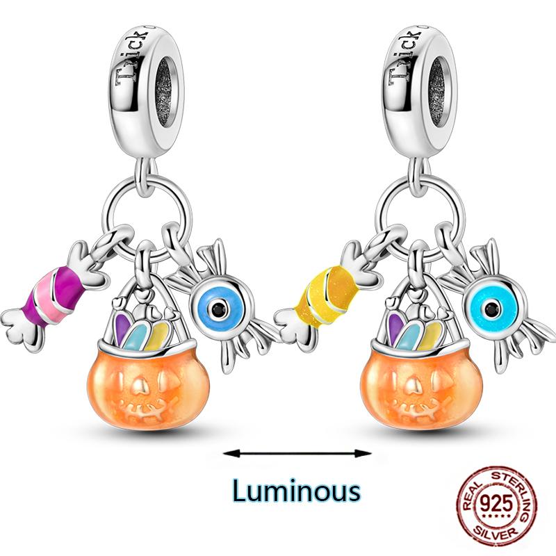 Shining Luminous Firefly Charms Copper Bulb Octopus Jellyfish Bee Fit Dangle Original Bracelets Glow Beads Women Diy Jewelry