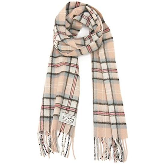 Сделано в Великобритании Кашемировый шарф Диана Принцесса Уэльская Мемориал Тартан [Локаррон] Шотландия, 100% (Розовый)