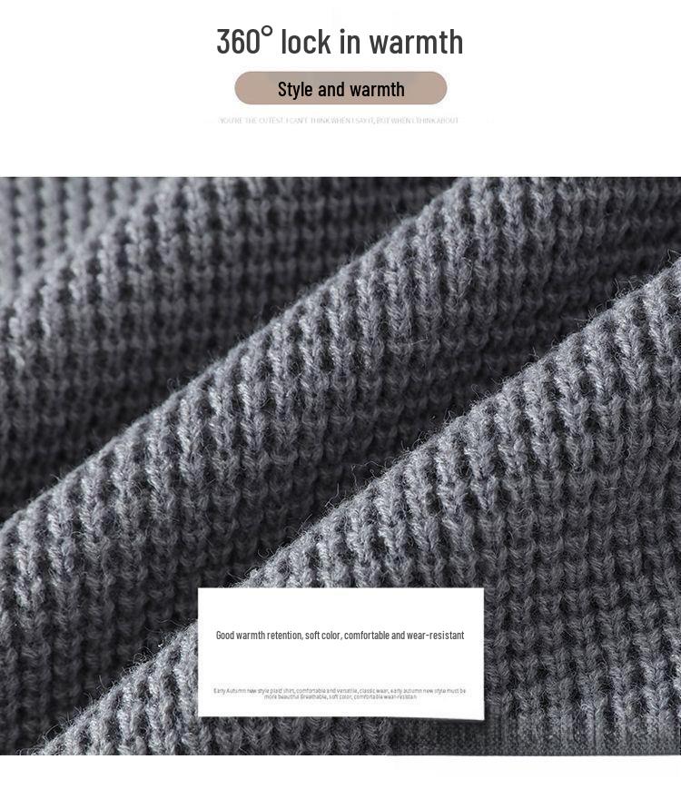 Anti-Pilling Teen Trend Autumn/Winter Pullover Sweater for Middle School Students - New Loose, Thickened, Warm Knit Fabric.