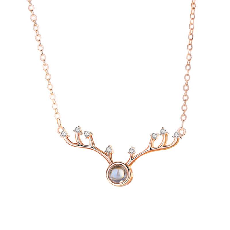 Серебряное ожерелье Yilu You с рогами, проекция, цепочка на ключицу для женщин