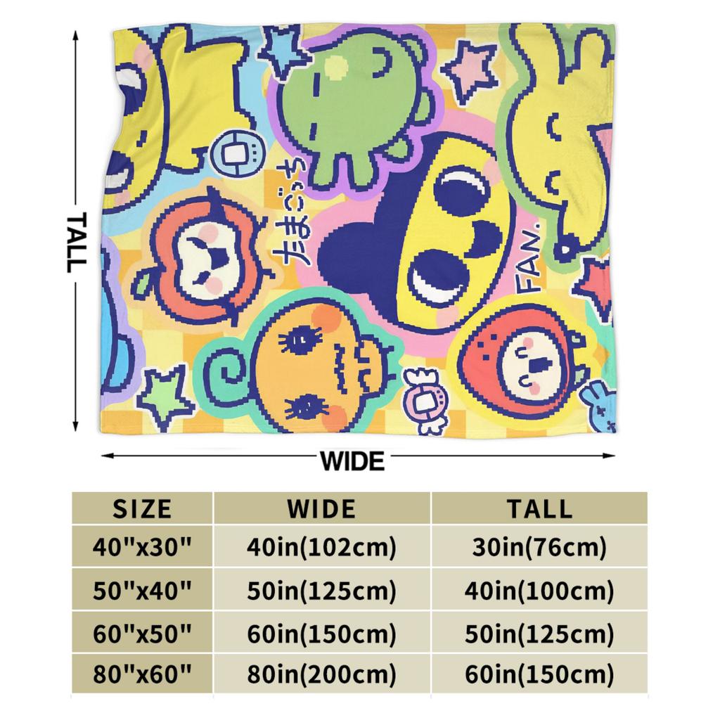 Tamagotchis Cartoon Blanket Velvet Summer Air Conditioning Cute Portable Ultra-Soft Throw Blankets for Bedding Plush Thin Quilt