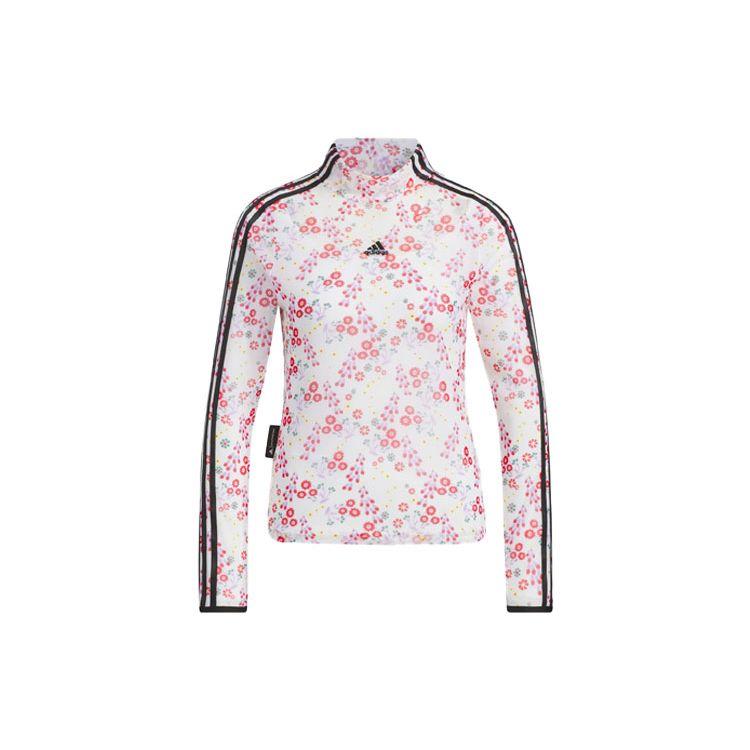 Adidas Женская футболка с сетчатыми рукавами и цветочным принтом X Shuting Qiu, белые топы, белый IM8443