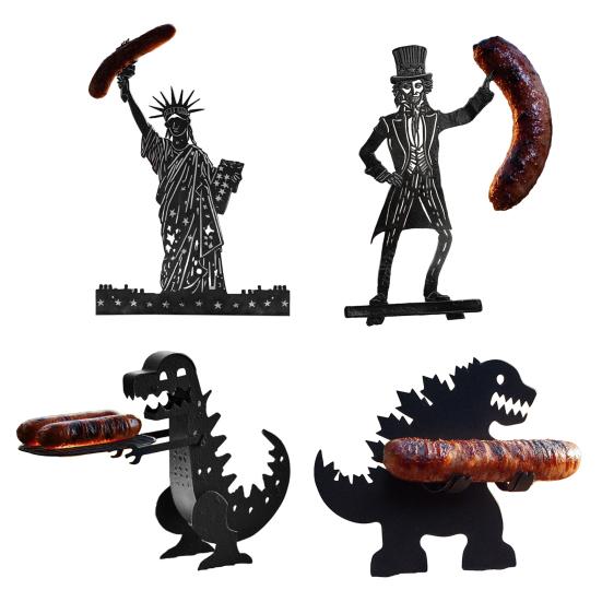 Забавный держатель для колбасок для барбекю, не ржавеющий, термостойкий, портативный, для кемпинга, гриль для хот-догов