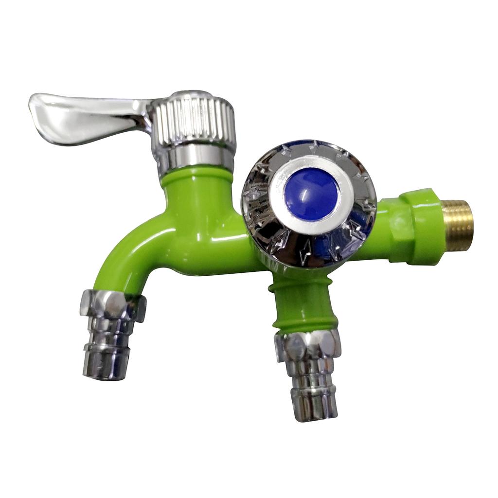 Dual-Head Washer Faucet With One Inlet And Two Outlets Sturdy Antifreeze Faucet Splitter Easy Installation Garden Hose Splitter