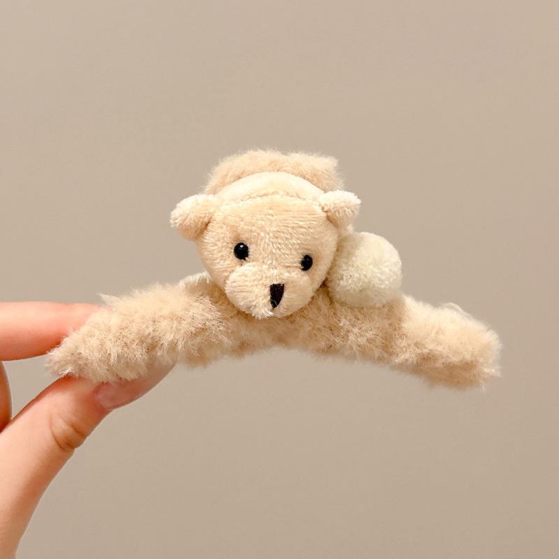 Мультяшный плюшевый зажим-краб для волос женский большой зажим с высоким уровнем чувства заколка для волос осень и зима зажим-акула для волос на затылок милый головной убор