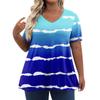 Womens Plus Size Tops Shorts Sleeve Shirts V Neck Casual Clothing Clothes Printed Tops