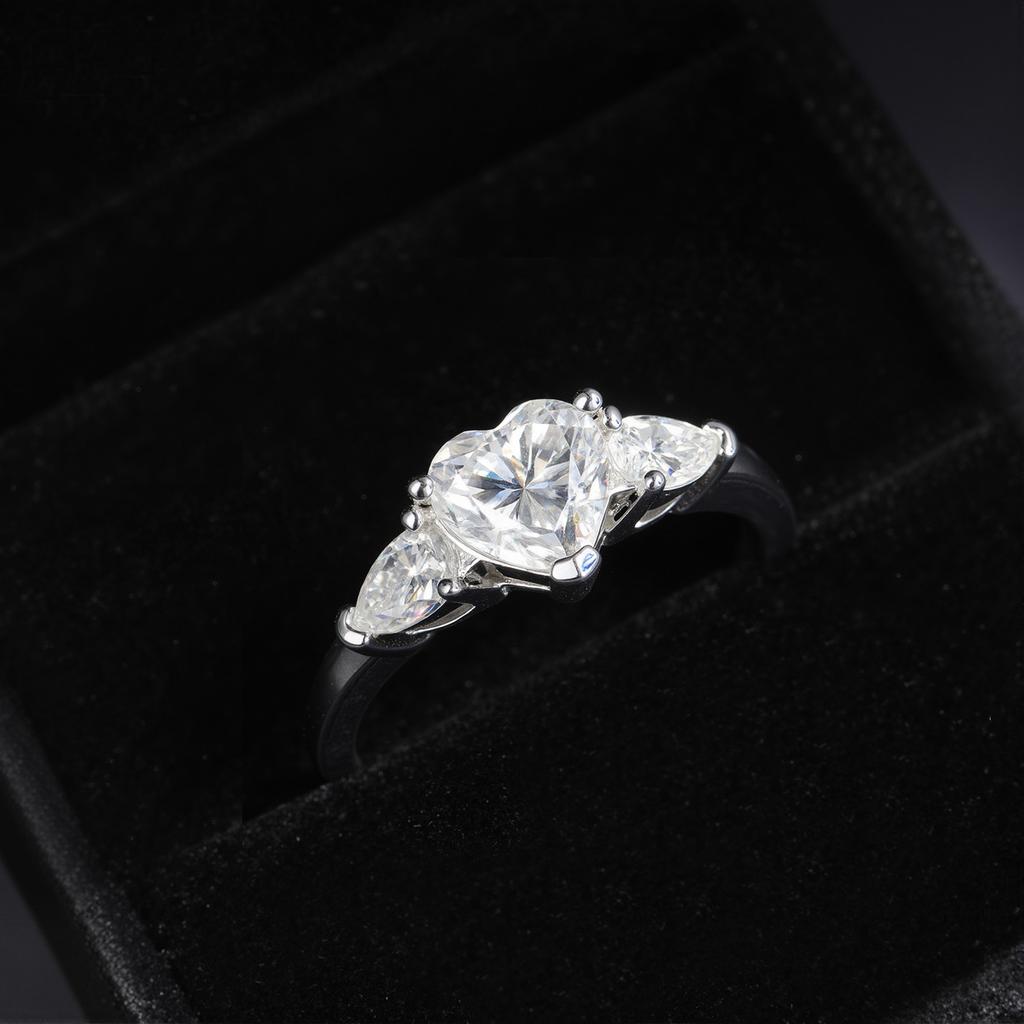 Halaile1-4CT D Цвет Муассанит S925 Серебро Кольцо Сердце Любви Классическое Тонкое Ювелирное Изделие Женское Свадебное Элегантный Подарок