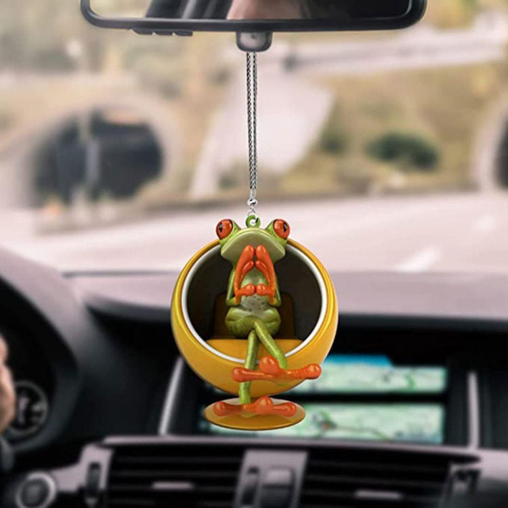 Зеленая лягушка декоративная подвеска из мультфильма «Рождественская елка» из акрила, подвеска на зеркало заднего вида для салона автомобиля
