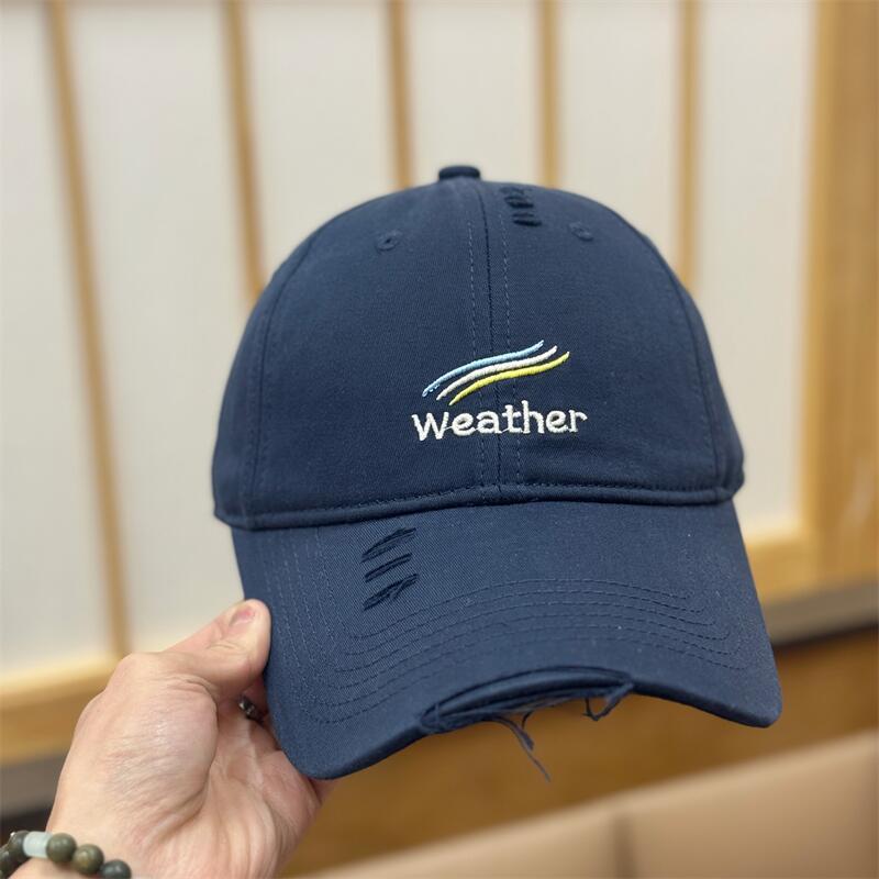 Spring And Summer Letter Embroidery Holes Show Face Small Baseball Cap Women'S Fashion Versatile Trendy Peaked Cap Men