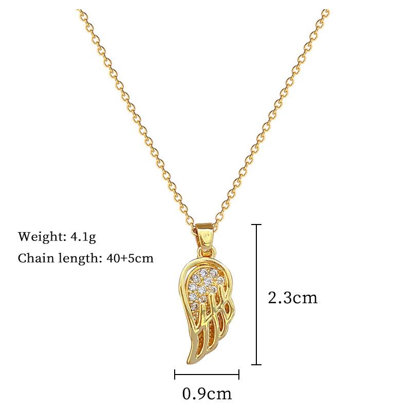 DIEYURO 316L Stainless Steel Golden Hollow Out Wings Feather Necklace For Women New Trend Clavicle Chain Jewelry Holiday Gift