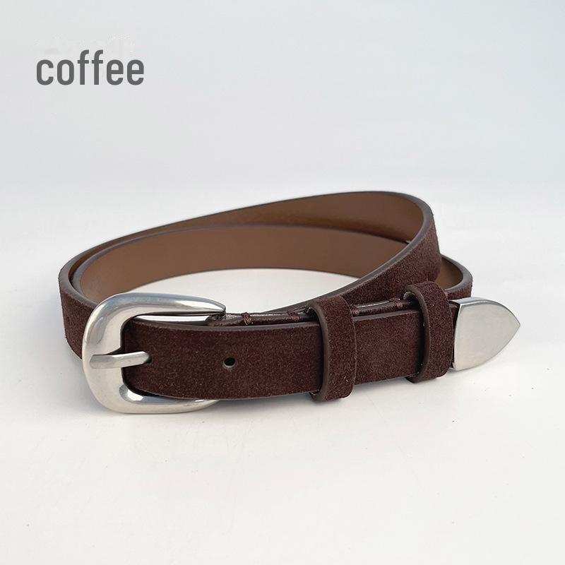 Женский ретро-ремень из натуральной замши с матовым эффектом — идеально подходит для юбок, свитеров и курток