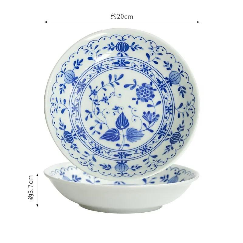 Керамические тарелки в стиле ретро в китайском стиле для ресторанов высокого класса в отелях, паста, изысканные блюда, рыбная тарелка, уникальная бытовая посуда