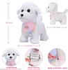 Плюшевая интерактивная электронная игрушка-щенок для детей, виляет хвостом, для игр в переодевание, мягкая собачка, игрушка для прогулки, лающая собака с поводком