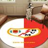 1PC Red White Valle-cano Round Rug for Livingroom,Bedroom, Palyroom, Chair Rug, Area Rug, Circle Carpet, Large Size Fan Christmas Gift