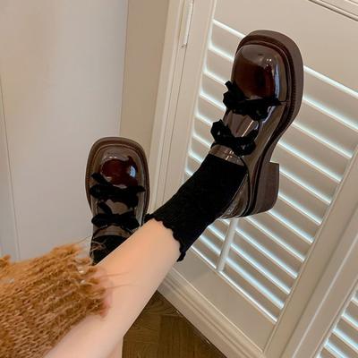 Туфли лоферы для женщин с бантом, средний каблук, квадратный носок, женские туфли-лодочки, слипоны, обувь, стильная быстрая доставка, молодежный кэжуал