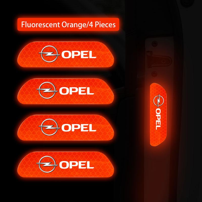 4Pcs Car Door Sticker Safety Warning Reflective Mark For Opel Astra GTC Insignia Antara Meriva Zafira Vectra Mokka Corsa Grandla