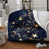 1pc Music Stars Print Blanket - Lightweight Flannel Throw Blanket For Sofa, Bed, Living Room, Office, Outdoor Travel, Camping, Soft All-Season Throw