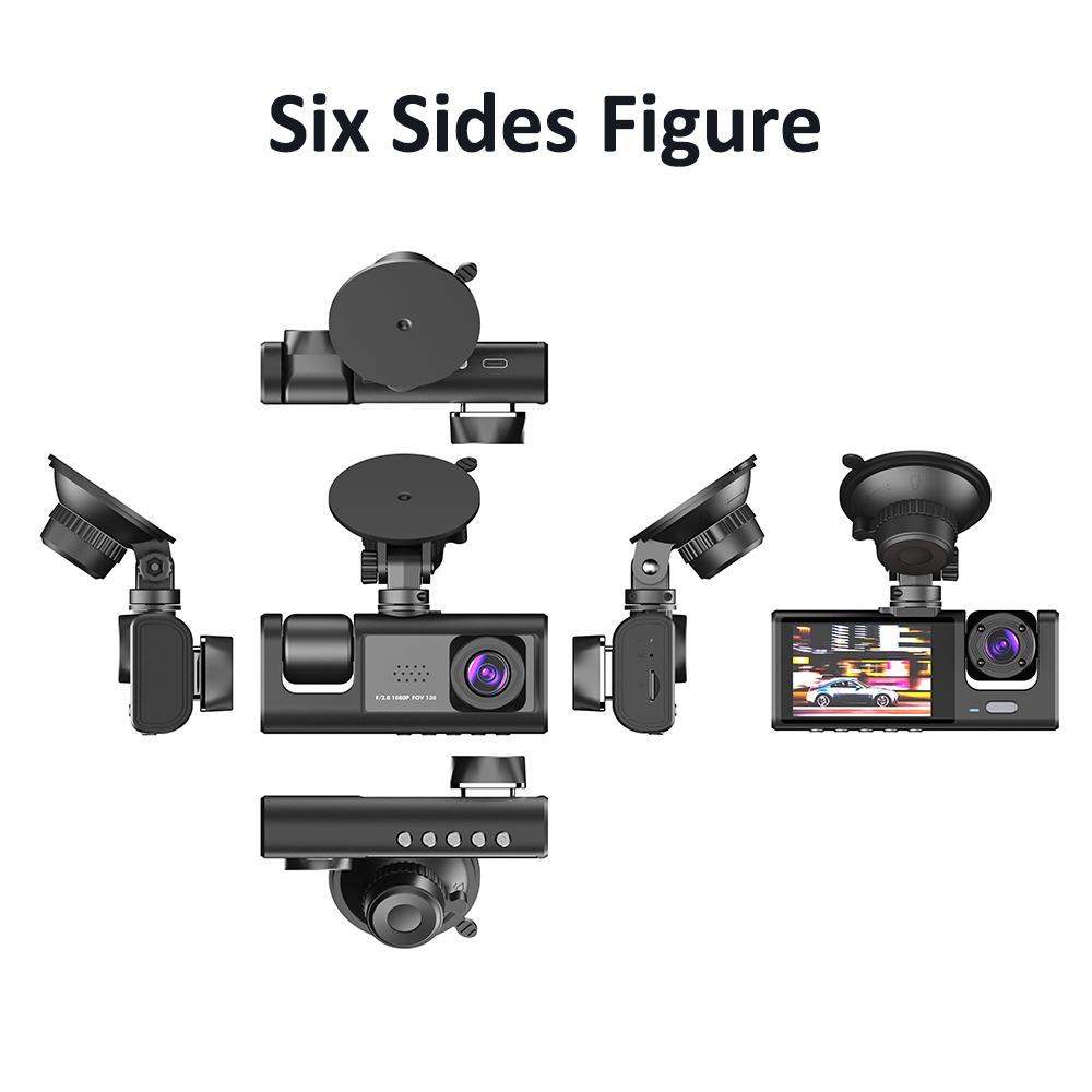 New Icreative Car DVR 3 Cameras Full HD 1080P Dual Lens Car DVR Camera 2.0 Inch IPS Screen Front Rear Recorder Camera