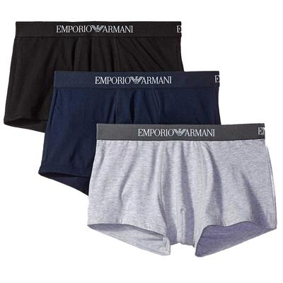 Трусы-боксеры с низкой посадкой Emporio Armani, 3 шт., 111610, Серый/Черный/Темно-синий, Размер L [Параллельный импорт]