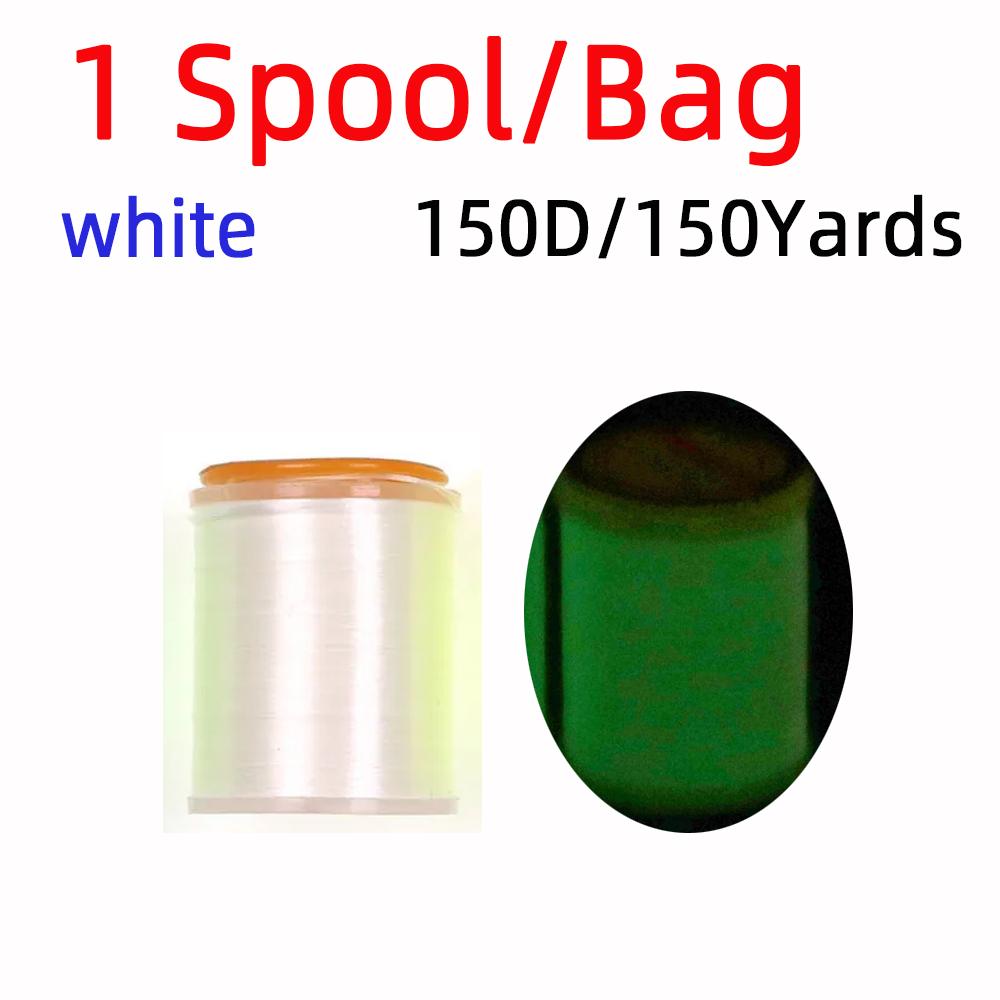 Светящаяся нить Bimoo 150D для крючков для отсадки мушек и ребер, светящаяся в темноте нить для связывания мушек