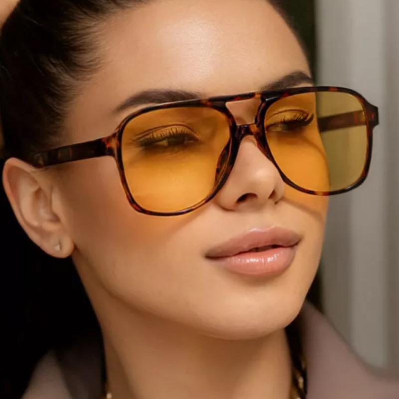 Защитные очки 3 шт. Трендовые очки-авиаторы с двойной переносицей, женские квадратные солнцезащитные очки с большой оправой для вождения на открытом воздухе, солнцезащитные очки UV400