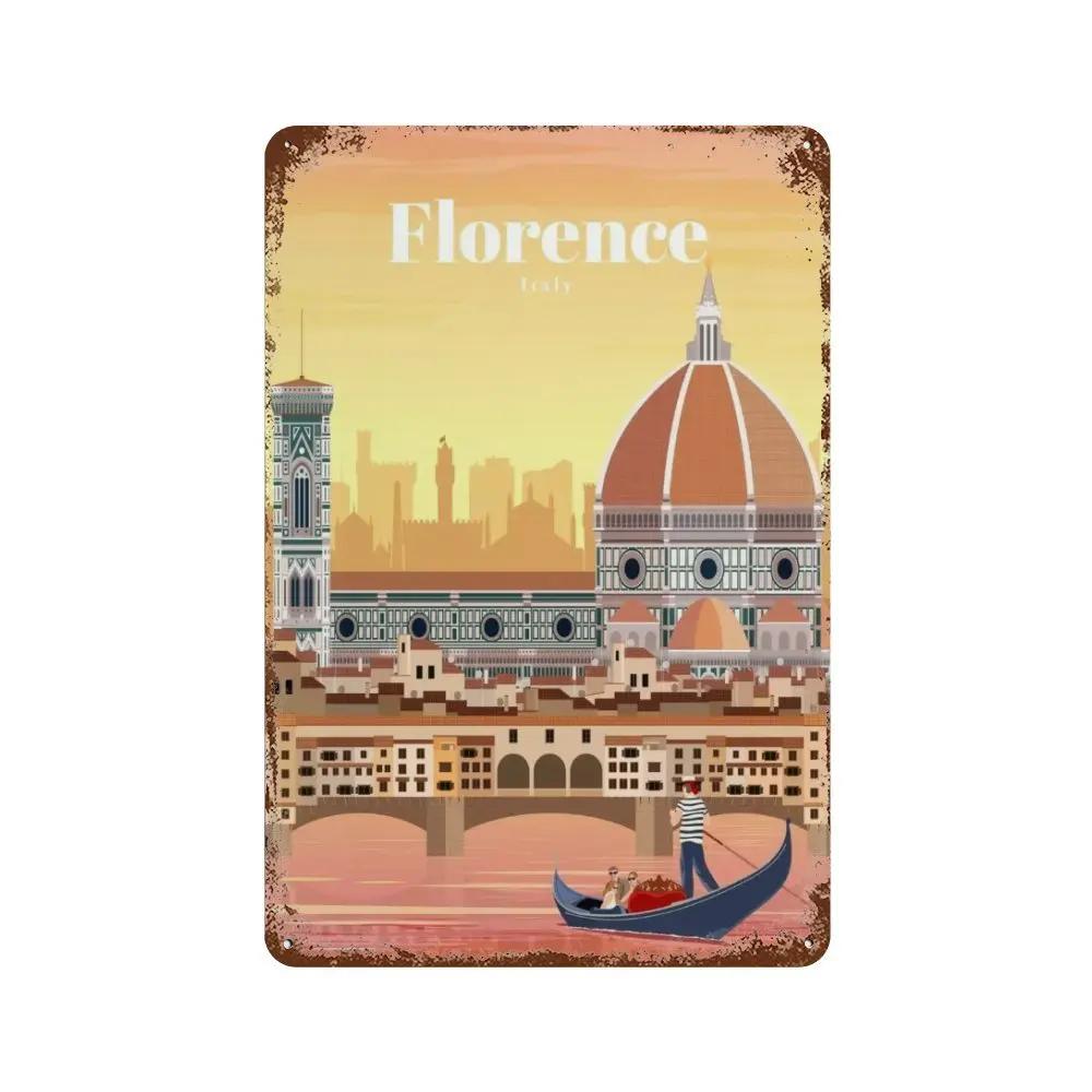 Амстердам Лондон Исландия Бали Путешествия Плакат Металлическая Жестяная Вывеска Табличка Ретро Таблички Для Клуба Человек Пещера Бар Отель Домашний Кафе Настенный Декор