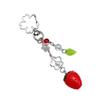 Fashionable Strawberry Pendant Phone Charm Unique Heart Flower Keychain Vibrant Beaded Pendant for Cellphone Camera