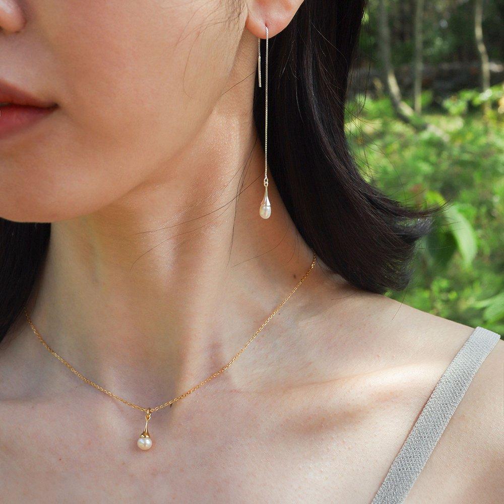 14K Gold-Filled Silver Tray Pearl Necklace