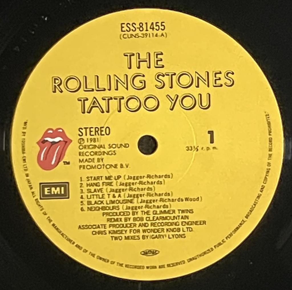 [Preloved] The Rolling Stones - TATTOO YOU | Vinyl Record Obi | Shipped from Japan | USED