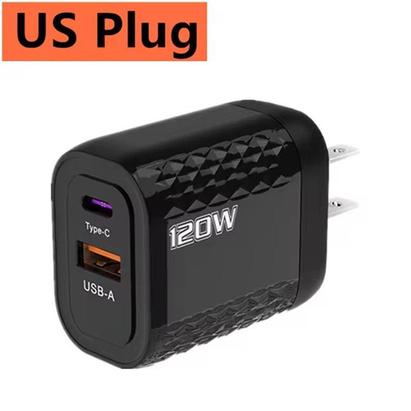 120W USB C Charger GaN Fast Charging Charger PD Quick Charge QC3.0 Wall Adapter For iPhone 15 Xiaomi POCO Samsung Huawei Oneplus