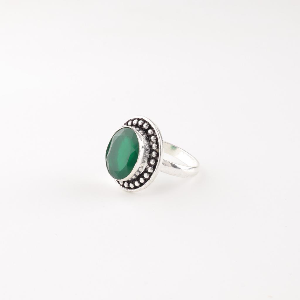 Green Onyx Gemstone 925 Sterling Silver Jewelry Handmade Ring For Christmas Gift RR-62-19