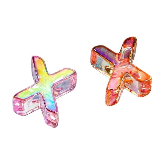 2Pcs Large Letter Beads for DIY Jewelry Making, Large Holes Acrylic Letter Beads for Bracelets Necklaces Keychains