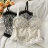 Укороченные топы с лямкой на шее и кружевным принтом, женские летние майки с открытой спиной, модный женский укороченный жилет без рукавов, корсет, сексуальный топ на бретелях