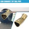 ABSOPRO Car Curved Exhaust Tip 61mm 69x61mm 190mm Muffler Stainless Gold Tone Heart-Shaped Tailpipe, Inlet, Outlet, Length, Bolt-On Tip, Steel,
