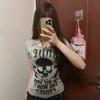 Sexy Women's T-shirts Short Style Girls Y2K Tops Workout Street Wear Female Leisure Tees
