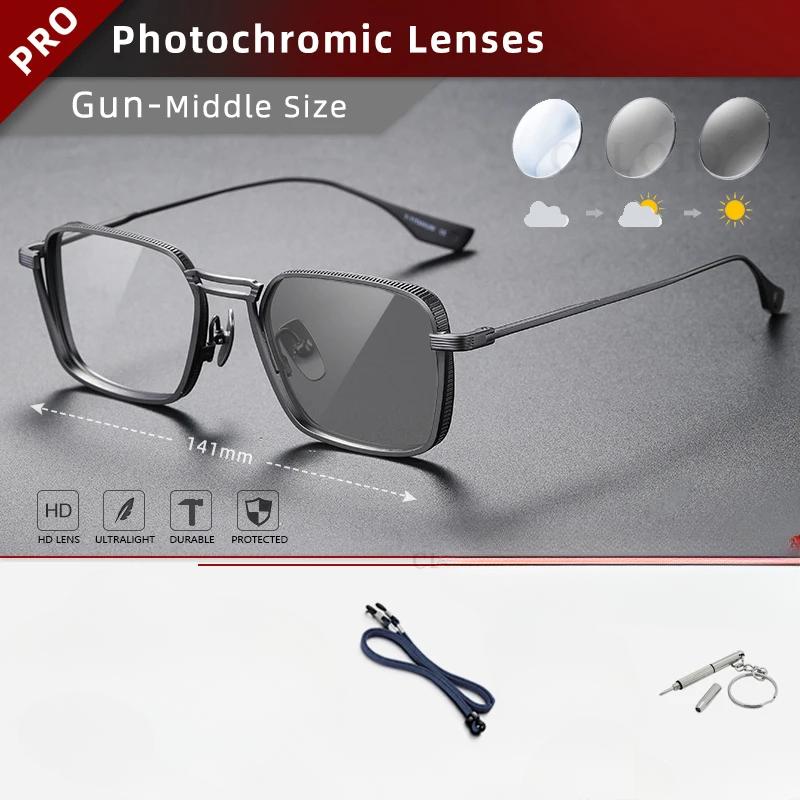 CLLOIO Чистый титановый блокирующий синий свет мужские очки для чтения оправы для очков для близорукости ручной работы фотохромные очки по рецепту