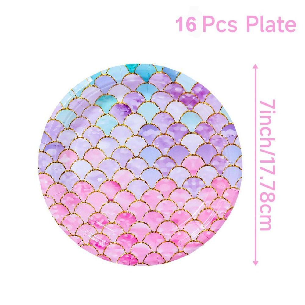 Салфетка для моря, украшения, одноразовая посуда, набор бумажных стаканчиков, бумажная тарелка для вечеринки в стиле Русалочки