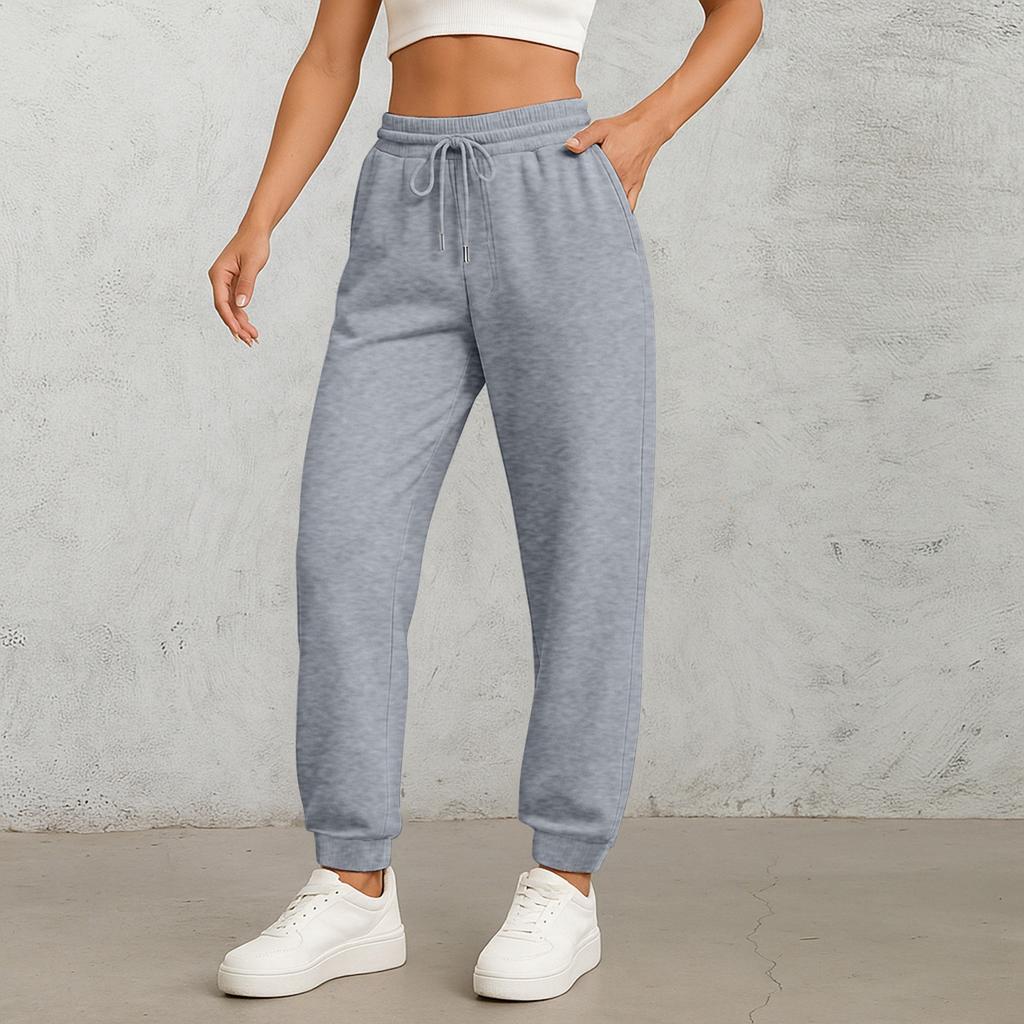 Женские модные однотонные брюки прямого кроя с высокой талией, кулиской, карманами и эластичной талией, повседневные брюки