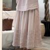 Johnature Лето Осень Японские кружевные панели Чистый Рами Эластичные юбки на завязках Свободные женские юбки Мори