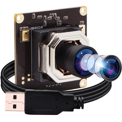 Модуль USB-камеры 4K ELP с автофокусом, широкоугольным объективом без искажений и двойным микрофоном, USB-камера для ПК, ноутбука, USB-разъем для камеры