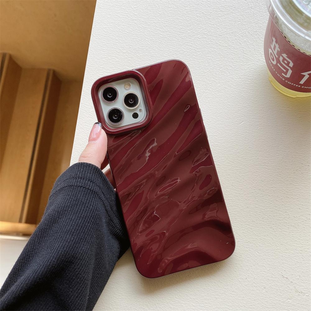 Luxury Plating Wave Pattern Glossy Case For iPhone 17 Air 16 15 14 13 12 11 Pro Max X XS XR Plus SE Fashion Bright Bumper Cover