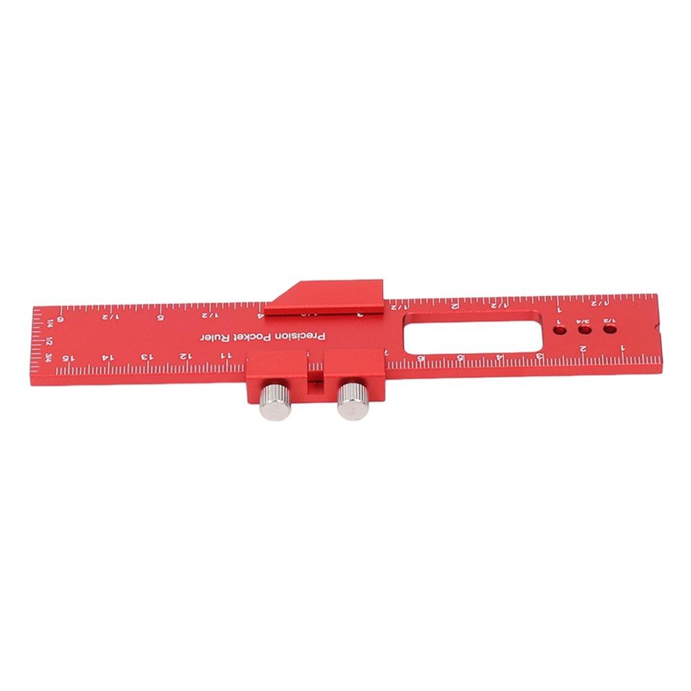 Clear Scales Woodworking Ruler 6 Inch T Type Scribing Ruler Adjustable Sliding Stop Ruler Marking