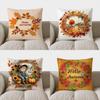 Home Decor Hello Autumn Pumpkins Decorative Throw Pillow Pattern Cushion Cover Suitable for Sofa Bedroom Car Pillow Cover